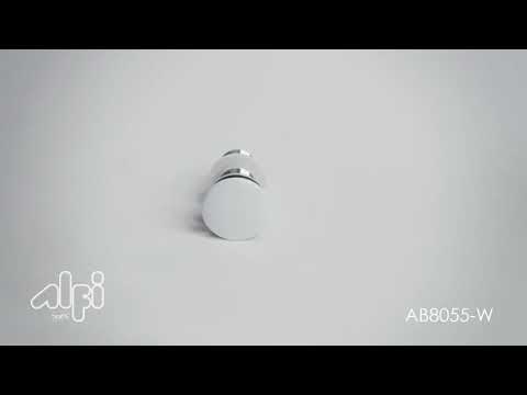 ALFI brand AB8055-W White Ceramic Mushroom Top Pop Up Drain for Sinks without Overflow