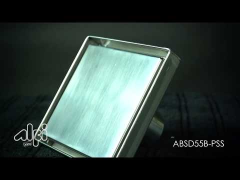 ALFI brand ABSD55B-BSS 5" x 5" Modern Square Polished Stainless Steel Shower Drain with Solid Cover