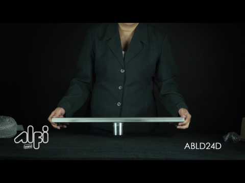 ALFI brand ABLD24D 24" Modern Stainless Steel Linear Shower Drain with Groove Lines