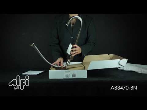 ALFI brand AB3470-BN Brushed Nickel Gooseneck Single Hole Bathroom Faucet