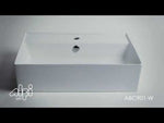 ALFI brand ABC901-W White 24" Modern Rectangular Above Mount Ceramic Sink with Faucet Hole