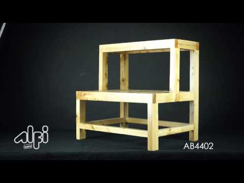 ALFI brand AB4402 20" Double Wooden Stepping Stool Multi-Purpose Accessory