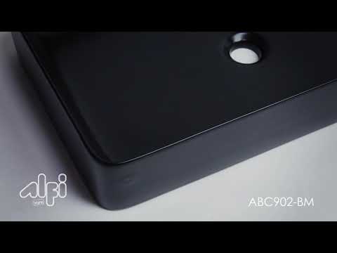 ALFI brand ABC902-BM Black Matte 24" Modern Rectangular Above Mount Ceramic Sink
