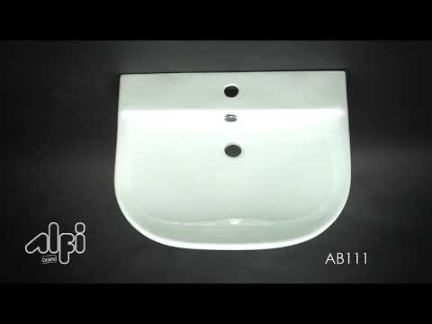 ALFI brand AB111  24" White D-Bowl Porcelain Wall Mounted Bath Sink