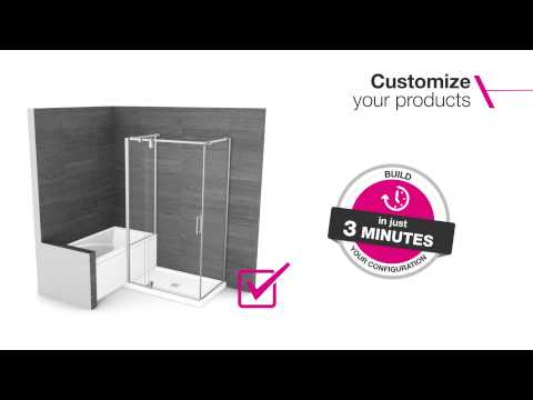 MAAX 137864-900-305-000 ModulR 48 x 34 x 78 in. 8mm Pivot Shower Door for Wall-mount Installation with Clear glass in Brushed Nickel