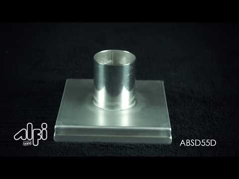 ALFI brand ABSD55D 5" x 5" Square Stainless Steel Shower Drain with Groove Lines