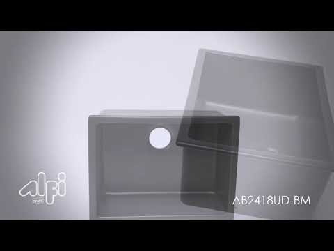 Black Matte 24" x 18" Fireclay Undermount / Drop In Fireclay Kitchen Sink