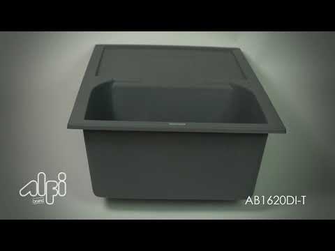 ALFI brand AB1620DI-T Titanium 34" Single Bowl Granite Composite Kitchen Sink with Drainboard