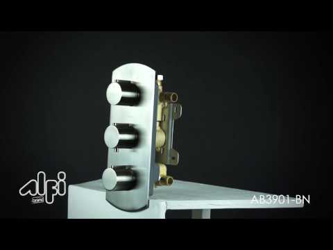 ALFI brand AB3901-BN Brushed Nickel Round 2 Way Thermostatic Shower Mixer