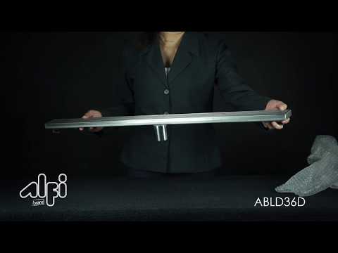 ALFI brand ABLD36D 36" Modern Stainless Steel Linear Shower Drain with Groove Lines