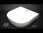 ALFI brand AB110  20" White D-Bowl Porcelain Wall Mounted Bath Sink