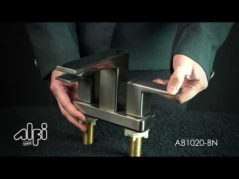 ALFI brand AB1020-BN Brushed Nickel Two-Handle 4'' Centerset Bathroom Faucet