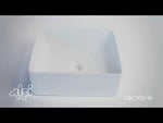 ALFI brand ABC903-W White 16" Modern Square Above Mount Ceramic Sink