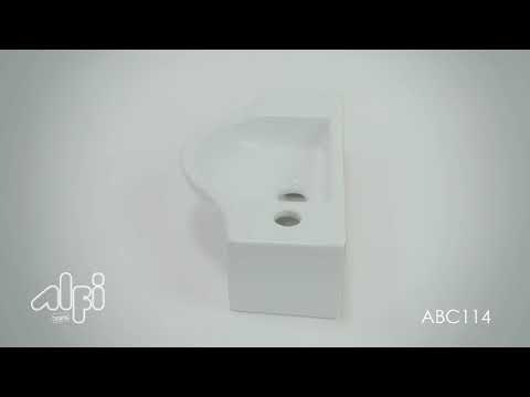 ALFI brand ABC114 White 18" Small Wall Mounted Ceramic Sink with Faucet Hole