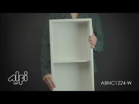 ALFI brand 12 x 24 White Matte Stainless Steel Vertical Double Shelf Bath Shower Niche
