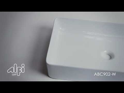 ALFI brand ABC902-W White 24" Modern Rectangular Above Mount Ceramic Sink