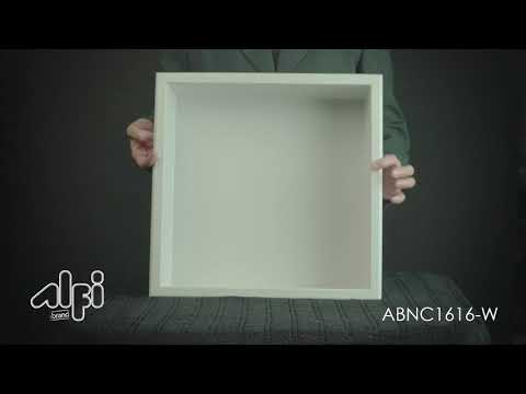 ALFI brand 16" x 16" White Matte Stainless Steel Square Single Shelf Bath Shower Niche