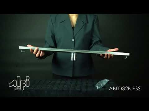 ALFI brand ABLD32B-PSS 32" Modern Polished Stainless Steel Linear Shower Drain with Solid Cover