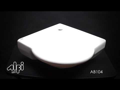 ALFI brand AB104 White 15"  Round Corner Wall Mounted Porcelain Bathroom Sink