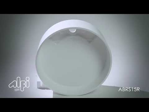 15" Round White Matte Solid Surface Resin Sink