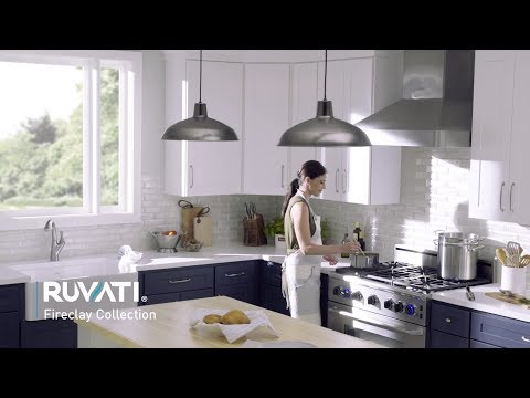 Ruvati 33 inch Fireclay Black Farmhouse Kitchen Sink Bow Front Curved Apron Single Bowl - RVL2398BK