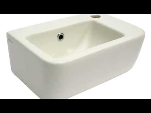 ALFI brand AB101 Small White Wall Mounted Ceramic Bathroom Sink Basin