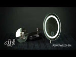 ALFI brand ABM9WLED-BN Brushed Nickel Wall Mount Round 9" 5x Magnifying Cosmetic Mirror with Light