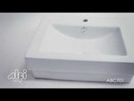 ALFI brand ABC701 White 24" Rectangular Semi Recessed Ceramic Sink with Faucet Hole