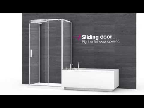 MAAX 137857-900-084-000 ModulR 48 x 36 x 78 in. 8mm Pivot Shower Door for Corner Installation with Clear glass in Chrome