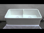ALFI brand AB5123-W White 32" Short Wall Double Bowl  Lip Apron Fireclay Farmhouse Kitchen Sink