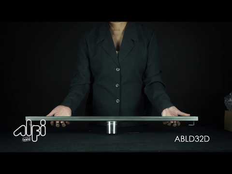 ALFI brand ABLD32D 32" Modern Stainless Steel Linear Shower Drain with Groove Lines