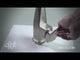 Brushed Nickel Square Kitchen Faucet with Black Rubber Stem