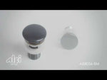 ALFI brand AB8056-BM Black Matte Ceramic Mushroom Top Pop Up Drain for Sinks with Overflow