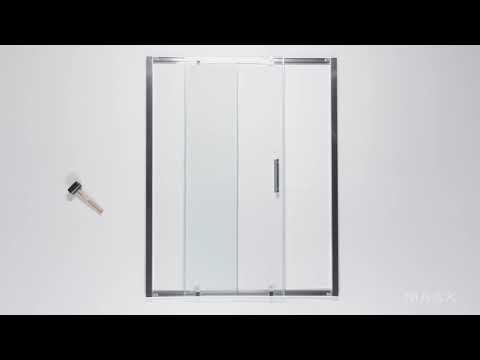 MAAX 135244-900-305-000 Connect 57-58 ½ x 72 in. 6mm Sliding Shower Door for Alcove Installation with Clear glass in Brushed Nickel