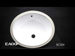 EAGO BC224 White Ceramic 18"x15" Undermount Oval Bathroom Sink