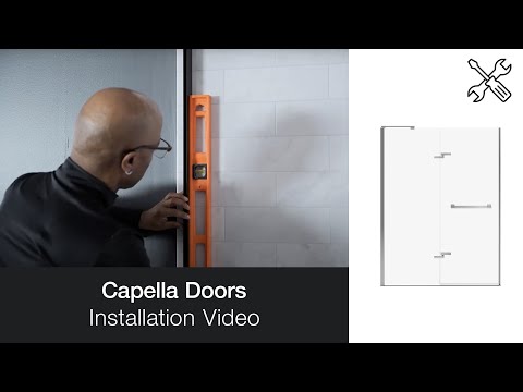 MAAX 139584-810-305-000 Capella 78 32 ½-35 ½ x 78 in. 8 mm Pivot Shower Door for Alcove Installation with GlassShield® glass in Brushed Nickel