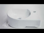 ALFI brand ABC119 White 16" Small Wall Mounted Ceramic Sink with Faucet Hole