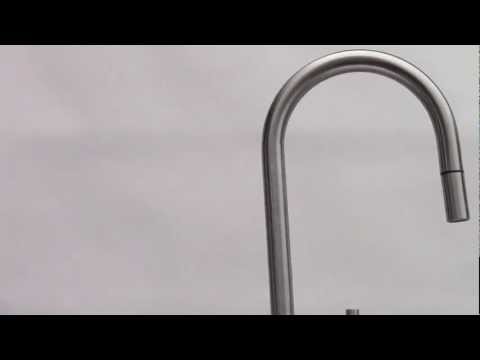 ALFI brand AB2028-BSS Solid Brushed Stainless Steel Single Hole Pull Down Kitchen Faucet