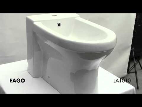 EAGO JA1010 White Ceramic Bathroom Bidet with Elongated Seat