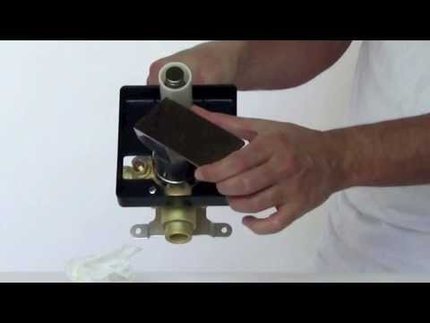 ALFI brand AB5601-BN Brushed Nickel Shower Valve Mixer with Square Lever Handle and Diverter