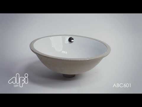 ALFI brand ABC601 White 17" Round Undermount Ceramic Sink