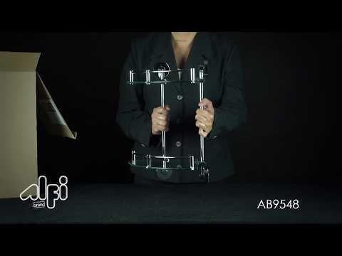 ALFI brand AB9548 Polished Chrome Corner Mounted Double Glass Shower Shelf Bathroom Accessory