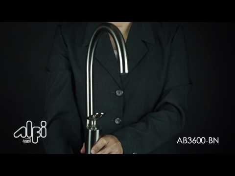 ALFI brand AB3600-BN Brushed Nickel Gooseneck Single Hole Bathroom Faucet