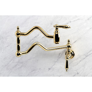 Kingston Brass KS2102AL Heritage Wall Mount Pot Filler, Polished Brass