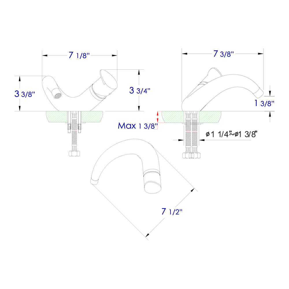 Black Matte Wave Single Lever Bathroom Faucet