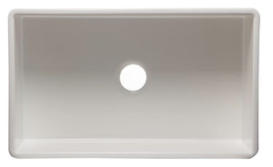 ALFI brand AB533-W 33" White Smooth Apron Single Bowl Fireclay Farm Sink