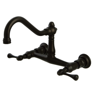 Kingston Brass KS3245BL Vintage Wall Mount Bathroom Faucet, Oil Rubbed Bronze