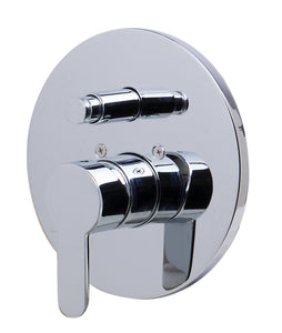 AB3101-PC Polished Chrome Shower Valve Mixer with Rounded Lever Handle and Diverter