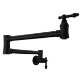 ANZZI KF-AZ259MB Marca 360-Degree 24" Wall Mounted Pot Filler with Dual Swivel in Matte Black