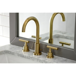Kingston Brass FSC8923CML Manhattan Widespread Bathroom Faucet with Brass Pop-Up, Brushed Brass